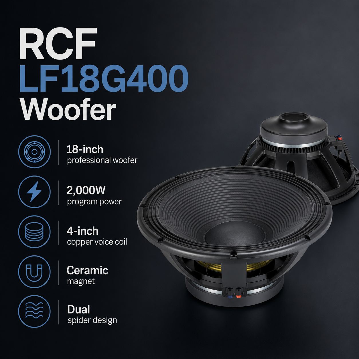 RCF LF18G400 bass speaker in Kenya 16 RCF LF18G400 Woofer