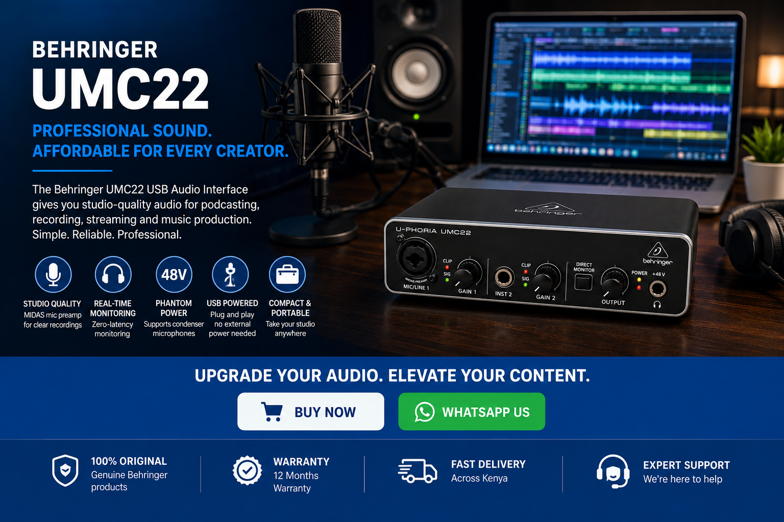 Why the Behringer UMC22 Is a Smart Soundcard for Home Recording Beginners 8 Behringer UMC22 audio interface price Kenya