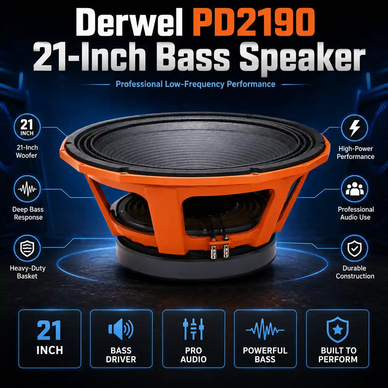 Derwel PD2190 21-Inch Bass Speaker