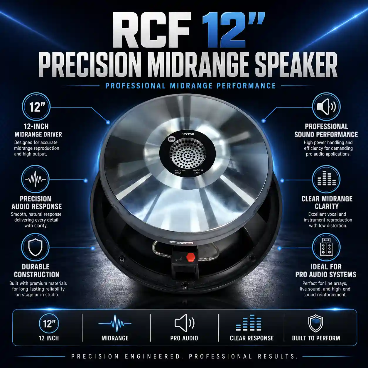RCF 12″ Precision Midrange Speaker