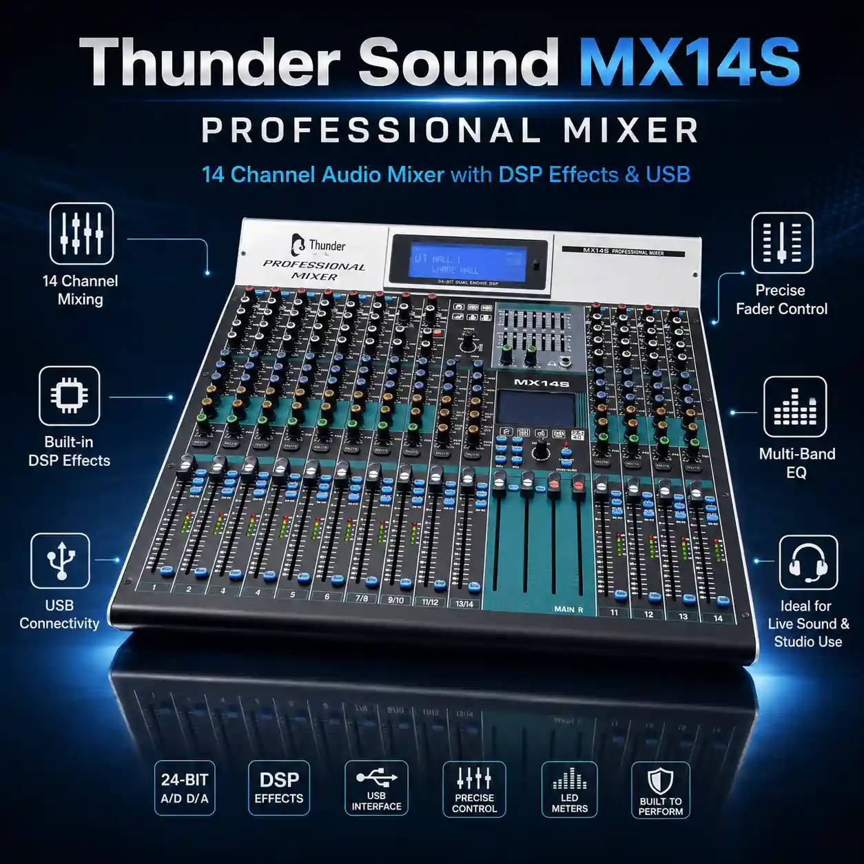 Thunder Sound MX14S Professional Mixer