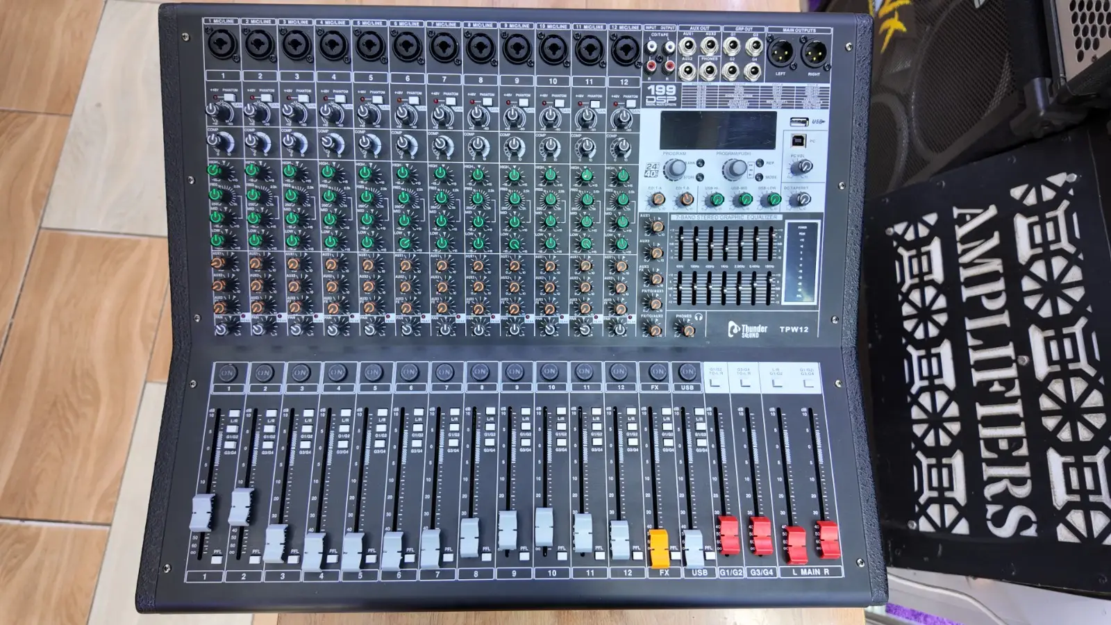 Thunder Sound TPW 12 Professional Powered Audio Mixer – 12 Channel Powered Mixer with DSP Effects for Churches, DJs, Bands and PA Systems 16 Thunder Sound TPW 12 12 channel mixer
