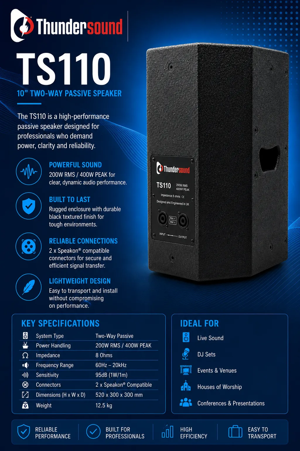 Thunder Sound TS110 2-Way Full-Range